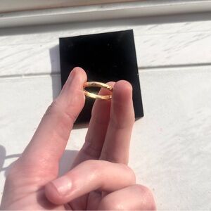 solid 18k italian yellow gold stackable ring simple dainty solid gold band ring